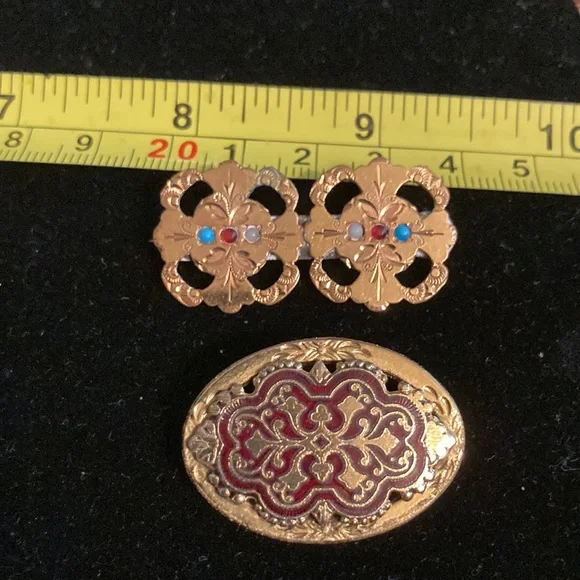 Vintage brooches 2 different styles one marked Freirich - Picture 7 of 7